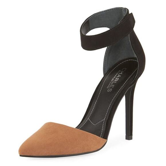 Charles David Shoes Women's Size 9M Pointy Stiletto Pumps Ankle Strap Two-Tone - Picture 1 of 13